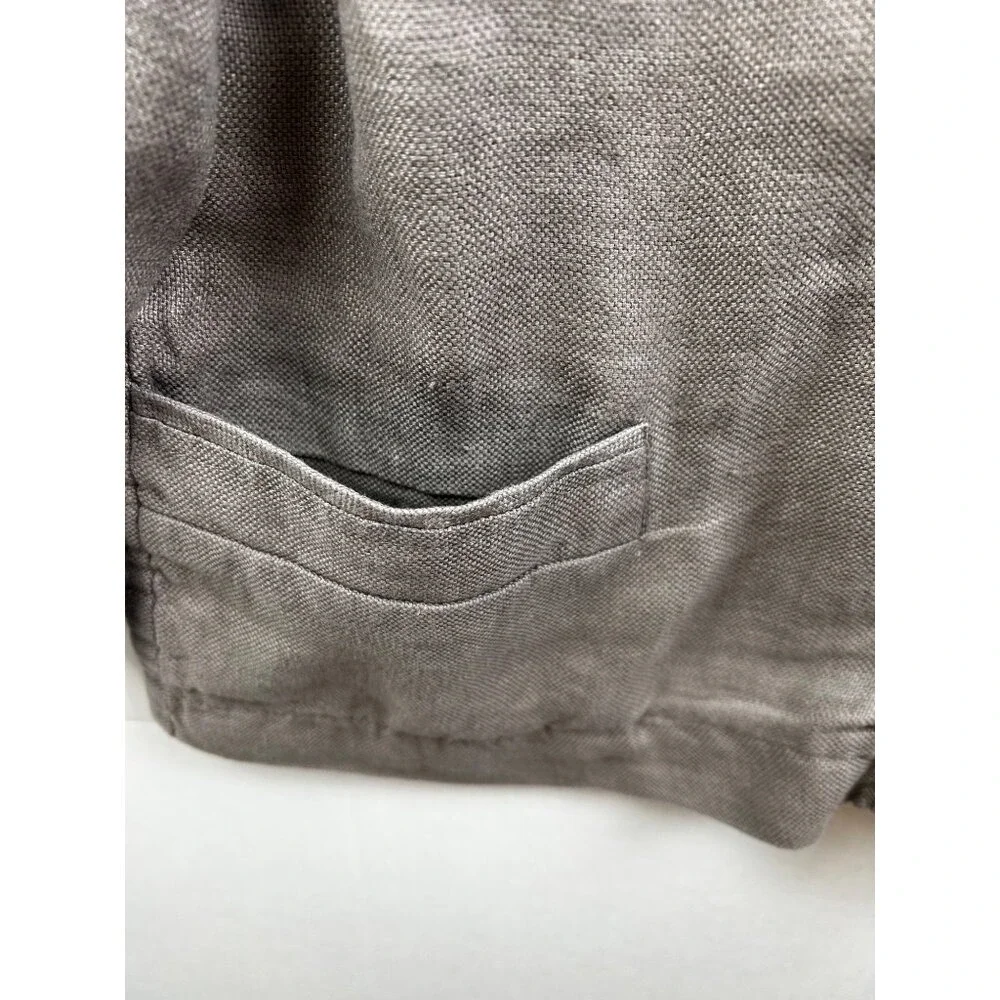 Coldwater Double-Breasted Jacket M(10-12) Cropped Safari Trench Style 100% Linen